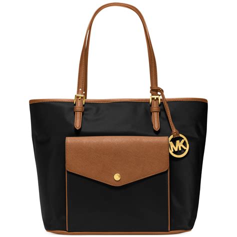 michael kors jet set nylon medium pocket multifunction tote|Michael Kors saffiano large tote.